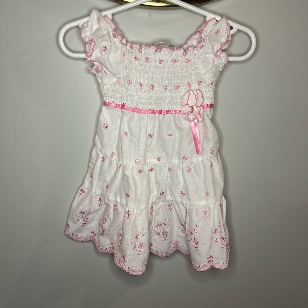 Charming Pink and White Kids Formal Dress